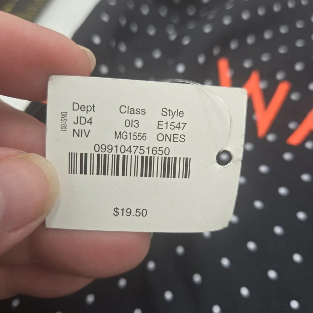 J.Crew Black & White Polka Dotswith Neon Orange Accents Lingerie Bag NEW - Picture 5 of 7